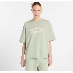 New Balance - Linear Heritage - Oversized T-shirt - Groen - Dames
