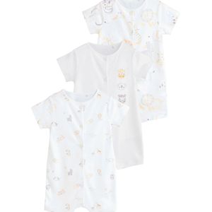 Next Rompertje/body  lichtblauw / geel / grijs / wit