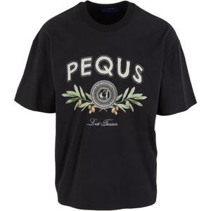 Pequs Shirt 'Olive Coin Relic'  grijs / olijfgroen / zwart / wit