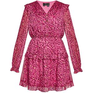 faina Jurk  goud / rosa / magenta