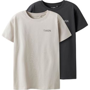 TWO SOON Shirt  grijs / zwart / wit