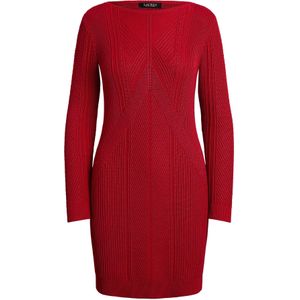 Lauren Ralph Lauren - Gebreide Jurk - Rood - Aansluitende Pasvorm - Lange Mouw