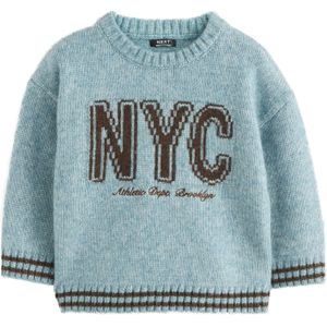 Next Trui  lichtblauw / chocoladebruin