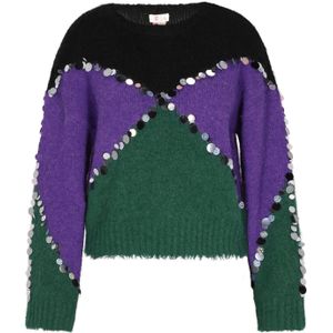 IZIA Trui  spar / violetblauw / zwart / zilver