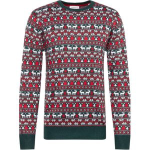 Lindbergh Trui 'Christmas'  donkergroen / rood / wit