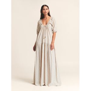 St MRLO Jurk 'Florence'  beige / zwart / wit