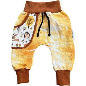 Land-Juwelen Broek 'Waldtiere'  kastanjebruin / donkerbruin / mosterd / wit