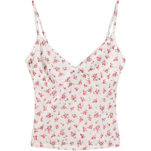 Bershka Top  crème / chamois / limoen / knalrood