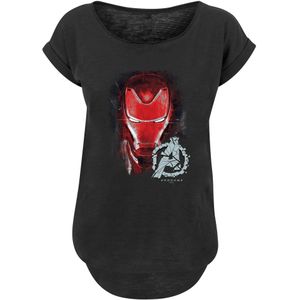 F4NT4STIC Shirt 'Marvel Avengers Endgame Iron Man Brushed'  grijs / rood / zwart / wit