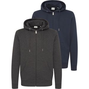 !Solid Sweatvest 'Colineareg'  donkerblauw / zwart gemêleerd