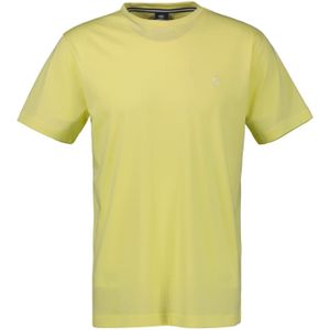 Lerros - Shirt - Faded Yellow - Korte Mouwen - Logoborduursel op Borsthoogte