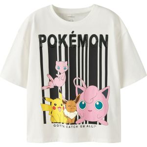 NAME IT Shirt 'NKFNISA POKEMON'  geel / rosa / zwart / offwhite