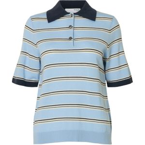 SELECTED Trui 'SLFThea'  marine / lichtblauw / wit