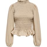 JDY - AMY - Blouse - Beige - Slanke Pasvorm - Lange Mouw