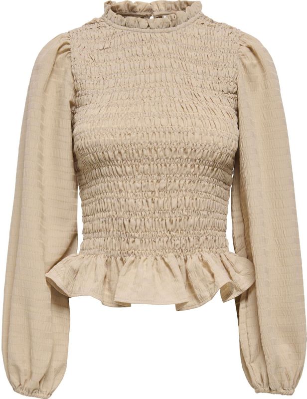 JDY - AMY - Blouse - Beige - Slanke Pasvorm - Lange Mouw