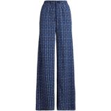 Lauren Ralph Lauren - Broek - Donkerblauw/Wit - Wide Leg - High Waist