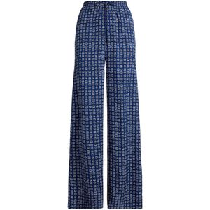 Lauren Ralph Lauren - Broek - Donkerblauw/Wit - Wide Leg - High Waist