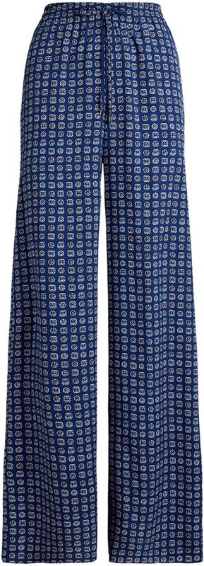 Lauren Ralph Lauren - Broek - Donkerblauw/Wit - Wide Leg - High Waist