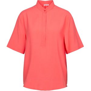 Seidensticker - Shirtblouse - Zwart - Korte Mouwen - Ronde Hals - Uni