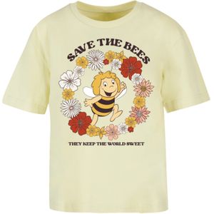 F4NT4STIC Shirt 'Die Biene Maja Save The Bees Heroes of Childhood'  geel / gemengde kleuren