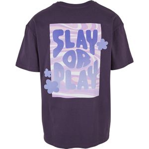 Lost Youth Shirt 'Slay or Play'  aubergine / sering / lichtlila / wit