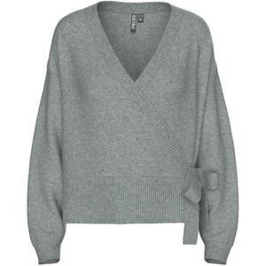 PIECES Gebreid vest 'PCMALOU'  grijs gemêleerd