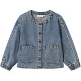 Denim - Overhemd - Blauw - Lange Mouwen - Drukknopen - Blousekraag