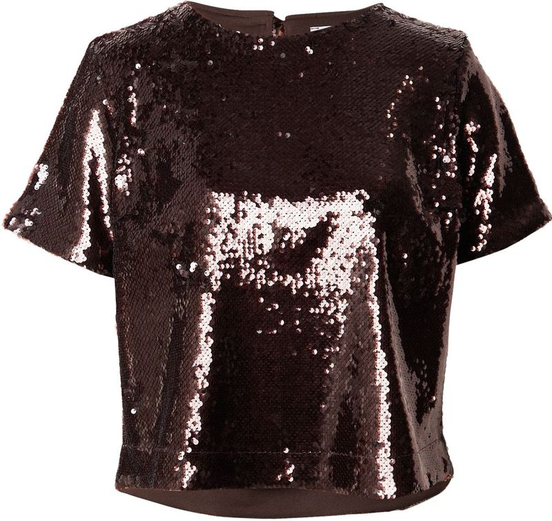 MORE & MORE Blouse 'Sequin Blouse'  karamel