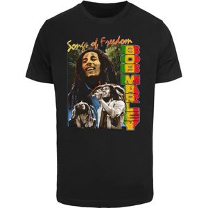 F4NT4STIC Shirt 'Bob Marley Freedom Vintage Reggae Music'  gemengde kleuren / zwart