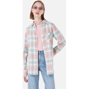 Colin's Blouse  lichtgroen / watermeloen rood / offwhite