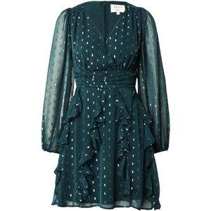 Maya Deluxe Jurk  donkergroen / zilver