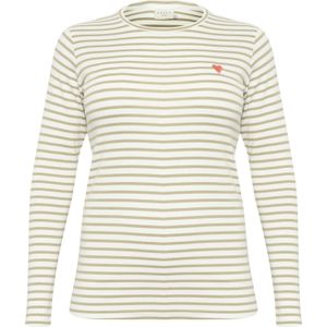 KAFFE CURVE Shirt 'Lia'  beige / olijfgroen / oranjerood