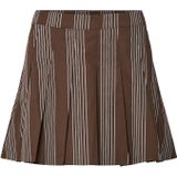 PIECES - PCJamie - Plooirok - Bruin/Wit - Katoen