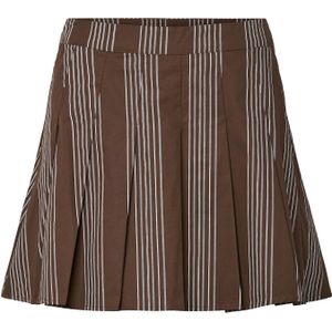 PIECES - PCJamie - Plooirok - Bruin/Wit - Katoen