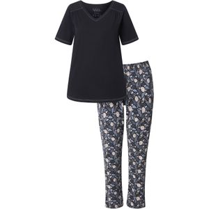 Ulla Popken Pyjama  smoky blue / rosa / zwart