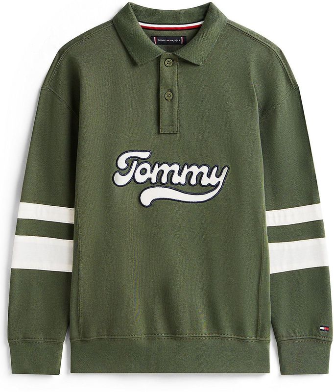 TOMMY HILFIGER - Varsity - Shirt - Groen/Wit - Lange Mouw