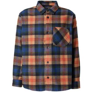 Carhartt WIP Overhemd 'Dern'  sand / lichtblauw / groen / oranje