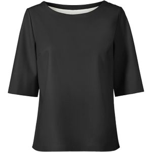 Blouse - Zwart - 100% Polyester - Ronde Hals, 3/4-Mouwen