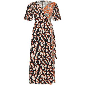 Threadbare Zomerjurk 'Malika'  nachtblauw / oranjerood / wit