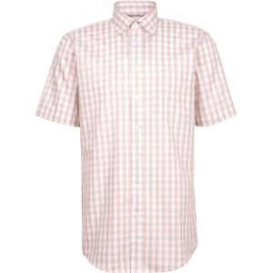 Seidensticker - Businessoverhemd - Zand - Regular 1/2 Button-down Kraag Ruit