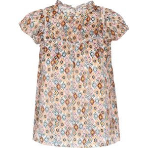 IZIA Blouse 'Ethno'  camel / rosa / zwart / wit