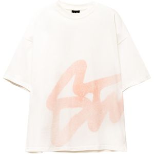 Pull&Bear Shirt 'STWD'  perzik / offwhite