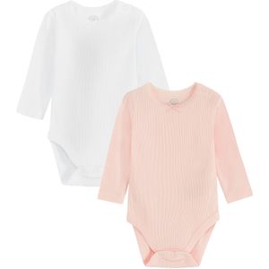 Cool Club Rompertje/body  pasteloranje / wit