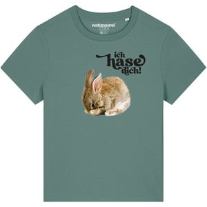 Watapparel Shirt ' Ich hase dich! '  groen / gemengde kleuren