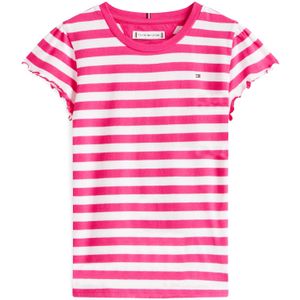 TOMMY HILFIGER Shirt 'ESSENTIAL'  pink / wit