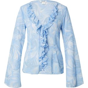 Monki Blouse  lichtblauw / wit