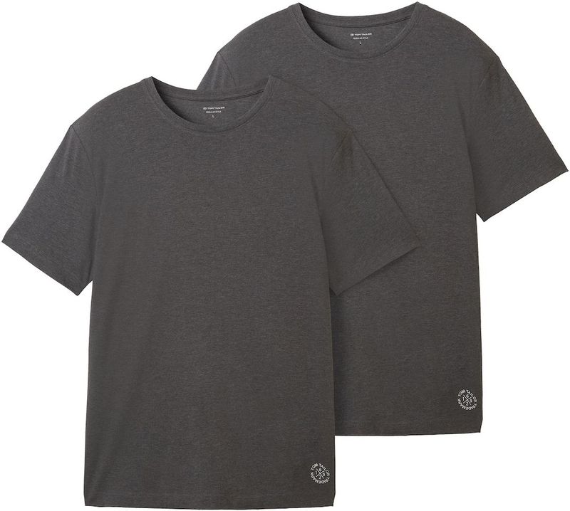 T-shirt - Mélange - Jersey - 2 Pack - Normale Pasvorm
