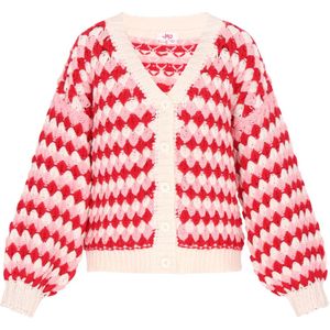 MYMO Gebreid vest  beige / lichtroze / rood