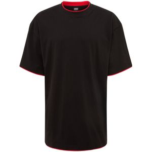 Urban Classics - Contrast Tall Heren T-shirt Zwart Rood