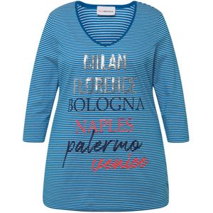 MIAMODA Shirt  azuur / rood / zilver